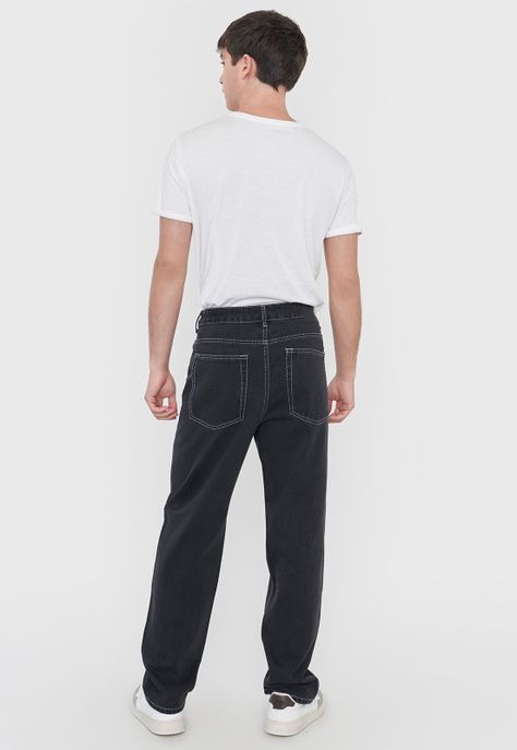 Jeans Hombre Skater Vintage Negro Corona-2