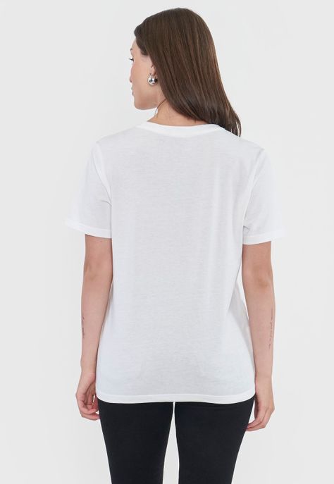 Polera Mujer Print Wester Blanco Corona-1