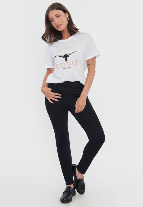 Polera Mujer Print Wester Blanco Corona-3