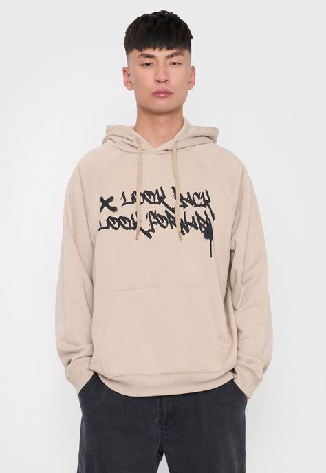 Polerón Hombre Hood Print Urbana Beige Corona-0