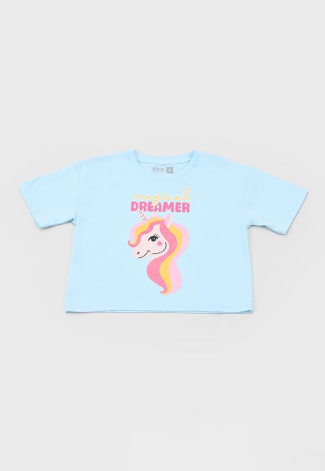 Polera Niña Kids M/C Focal Celeste Corona-0