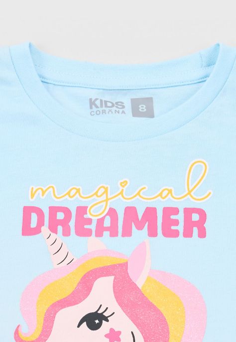 Polera Niña Kids M/C Focal Celeste Corona-2