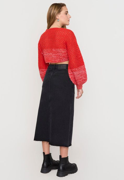 Falda Mujer Midi Negro Corona-2