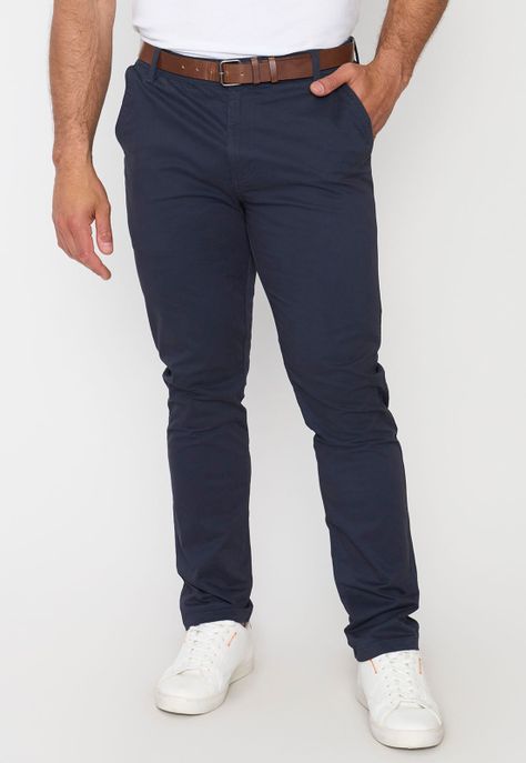 Pantalón Hombre Cinturón Azul Corona-1