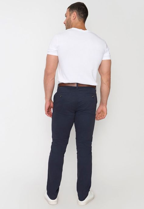 Pantalón Hombre Cinturón Azul Corona-2