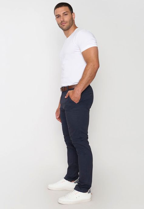 Pantalón Hombre Cinturón Azul Corona-3