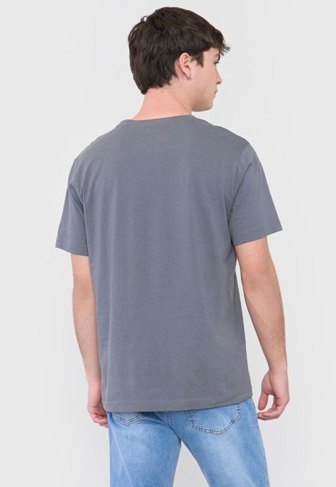 Polera Hombre R-Neck Lisa Gris Oscuro Corona-1