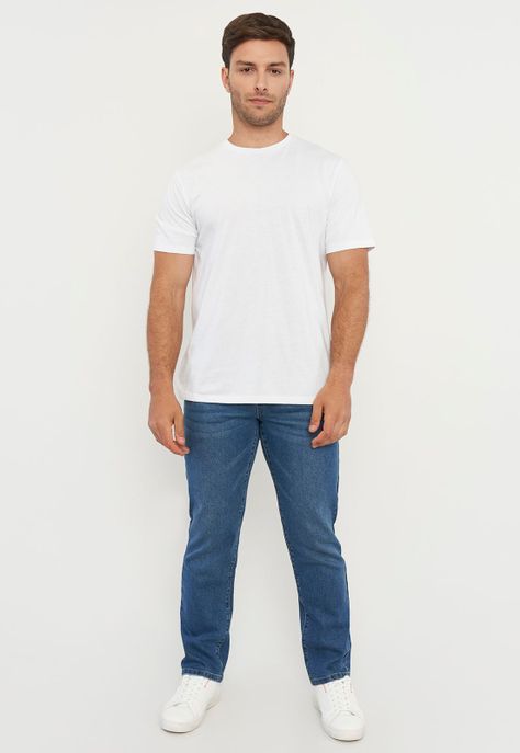 Jeans Hombre Straight Fit Azul Claro Clásico Corona-0