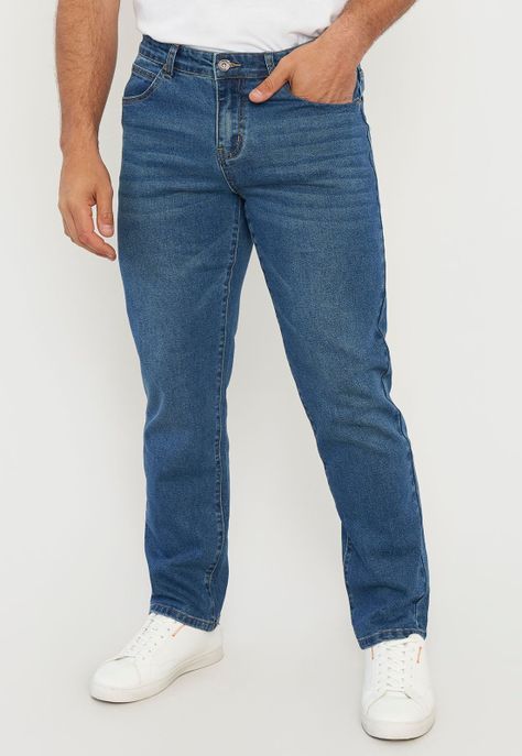 Jeans Hombre Straight Fit Azul Claro Clásico Corona-1