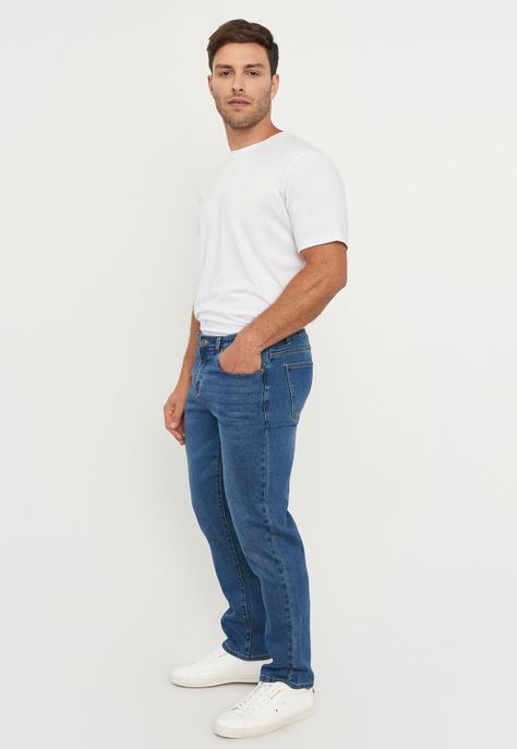 Jeans Hombre Straight Fit Azul Claro Clásico Corona-3