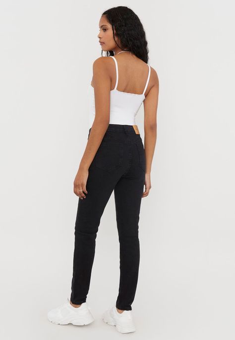 Jeans Mujer Básico Push Up Negro Corona-1