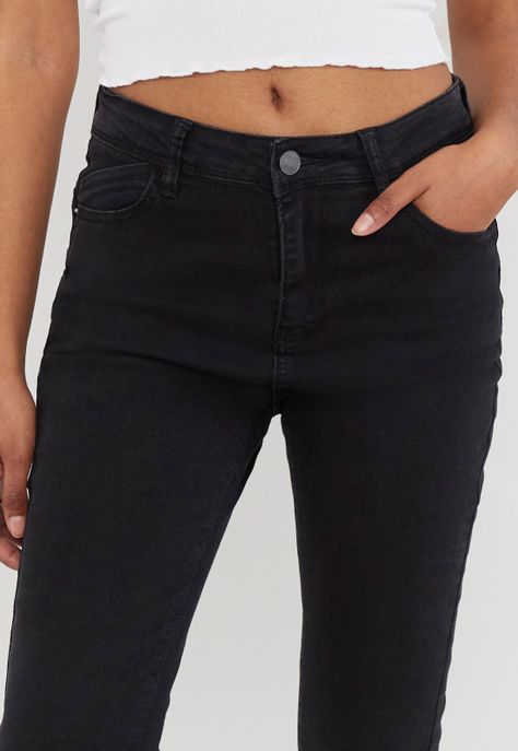 Jeans Mujer Básico Push Up Negro Corona-2