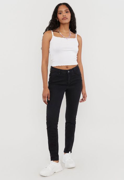 Jeans Mujer Básico Push Up Negro Corona-3