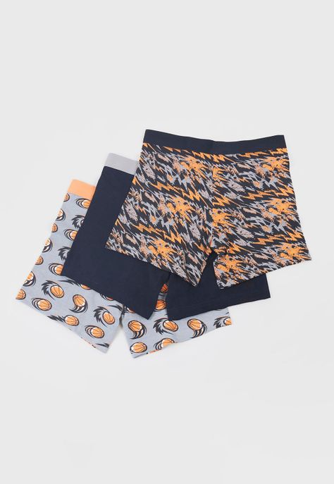 Boxer Niño Teen Tripack Naranjo Corona-1