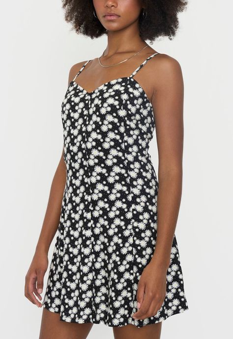 Vestido Mujer Print Margaritas Negro Corona-2