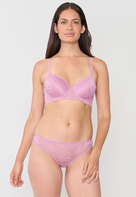 Calzón Mujer Bikini Encaje Malva Corona-0