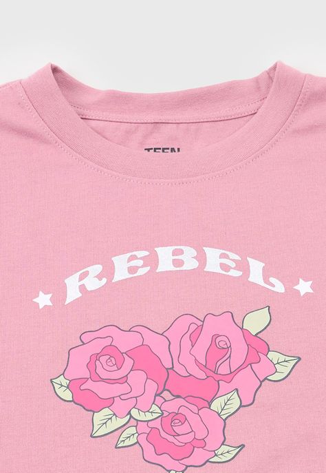 Polera Niña Teen M/C Focal Rosado Corona-2