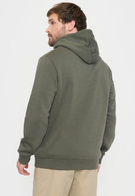 Polerón Hombre Full Zipper Verde Militar Corona-2