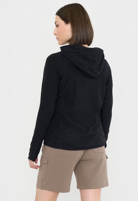 Polerón Outdoor Mujer Waffle III Negro Corona-1