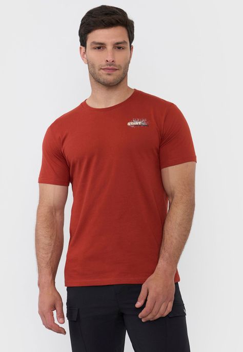 Polera Hombre Full Print 1 Terracota Corona-0