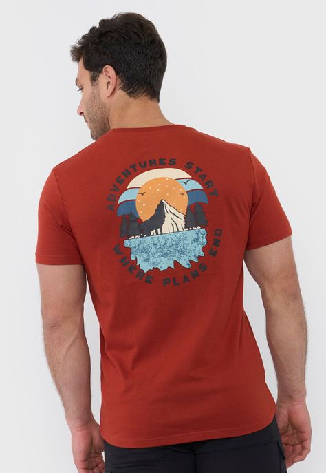 Polera Hombre Full Print 1 Terracota Corona-1