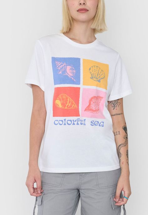 Polera Mujer Color Blanco Fun Regular Corona-2