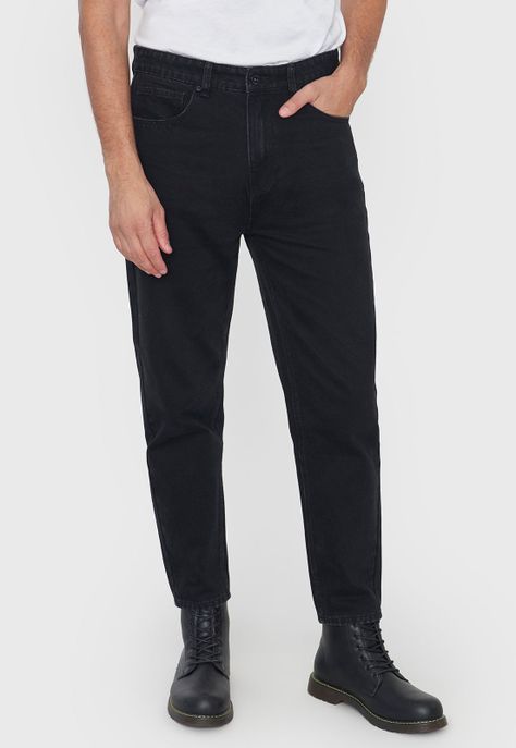 Jeans Hombre Regular Negro Corona-1