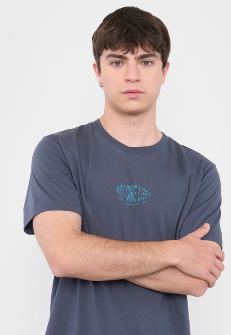 Polera Hombre Fun Texto Azul Corona-2