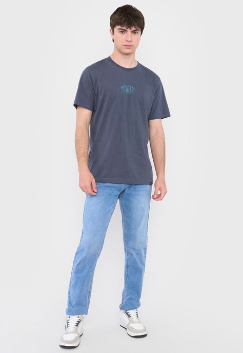 Polera Hombre Fun Texto Azul Corona-3