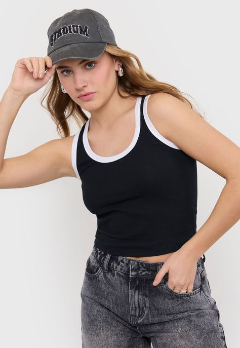 Polera Recogido Negro Mujer Corona-0
