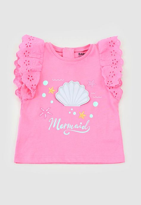 Polera Bebe Niña Interactiva Broderie Rosado Corona-0