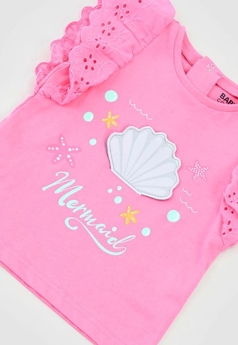 Polera Bebe Niña Interactiva Broderie Rosado Corona-2