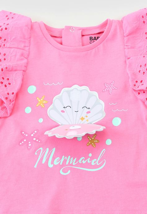 Polera Bebe Niña Interactiva Broderie Rosado Corona-3