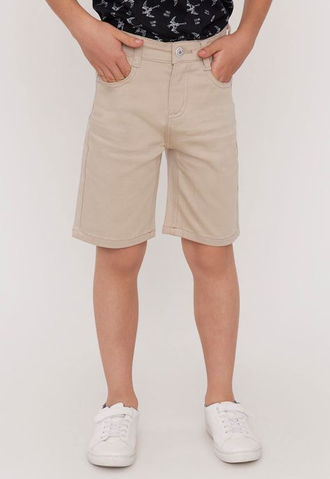 Short Niño Kids Denim Color Beige Corona-0