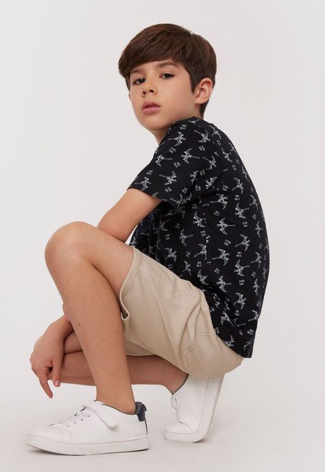 Short Niño Kids Denim Color Beige Corona-1