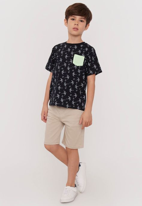 Short Niño Kids Denim Color Beige Corona-3