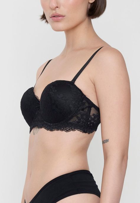 Sostén Mujer Wireless Copa C Negro  Corona-2