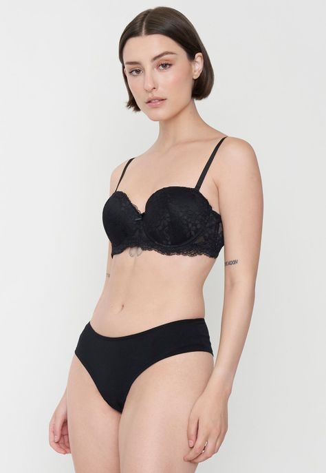 Sostén Mujer Wireless Copa C Negro  Corona-3