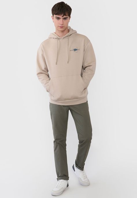 Polerón Hombre Hood Print Grafitti Beige Corona-3
