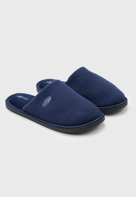 Pantufla Hombre Básica Azul Corona-0