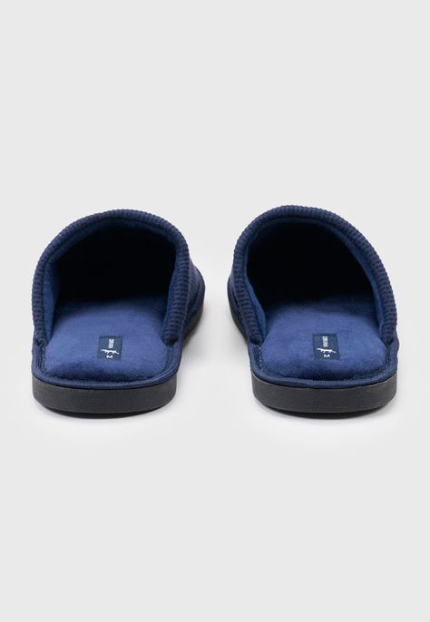 Pantufla Hombre Básica Azul Corona-3