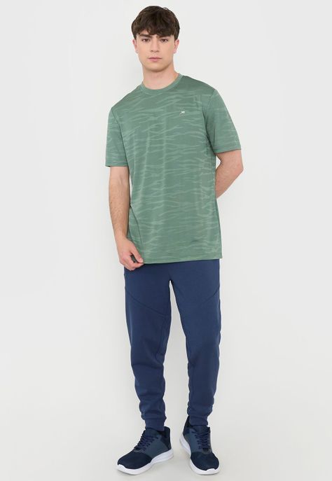Polera Hombre Deportiva Texturizada Verde Corona-3