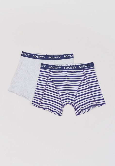 Bóxer Hombre Bipack Líneas Mix Gris/Navy Corona-0