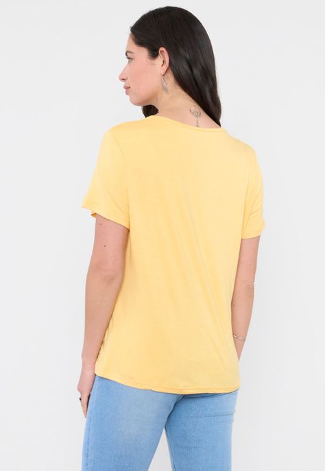 Polera Mujer Print Boho Amarillo Corona-1