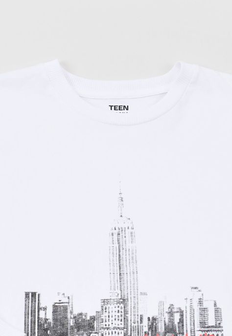 Polera Niño Teen M/L Focal Blanco Corona-2