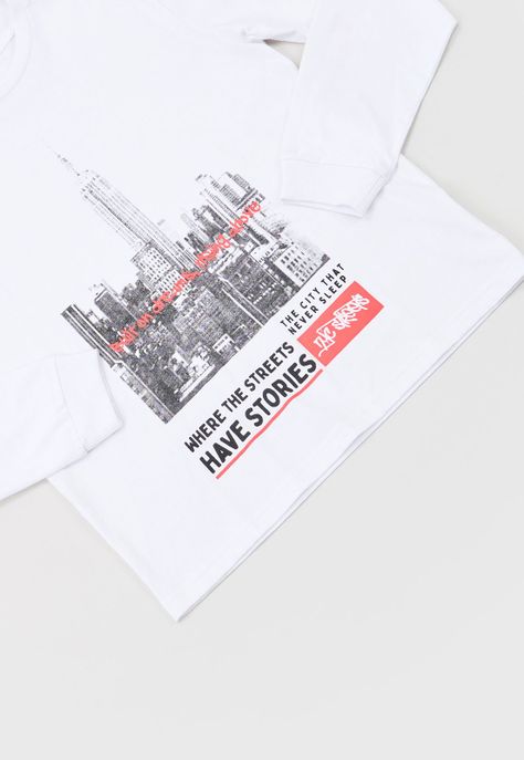 Polera Niño Teen M/L Focal Blanco Corona-3