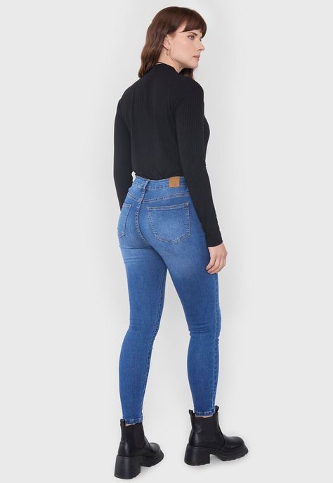 Jeans Mujer Azul Medio Calce Skinny Corona-2