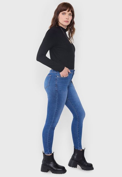 Jeans Mujer Azul Medio Calce Skinny Corona-3