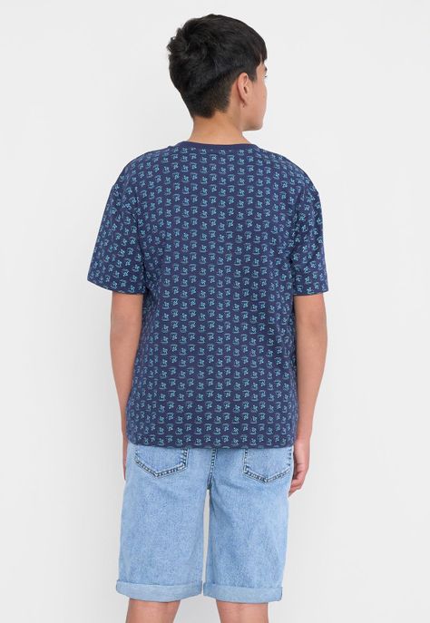 Polera Niño Teen MC Full Bolsillo Azul Corona-2
