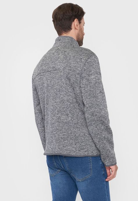 Polerón Hombre Tejido Full Zipper Gris Claro Corona-1